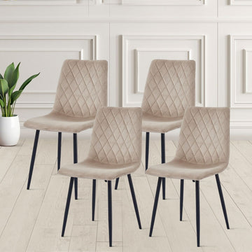 Lina® Elisia Eetkamerstoel - Beige - Set van 4