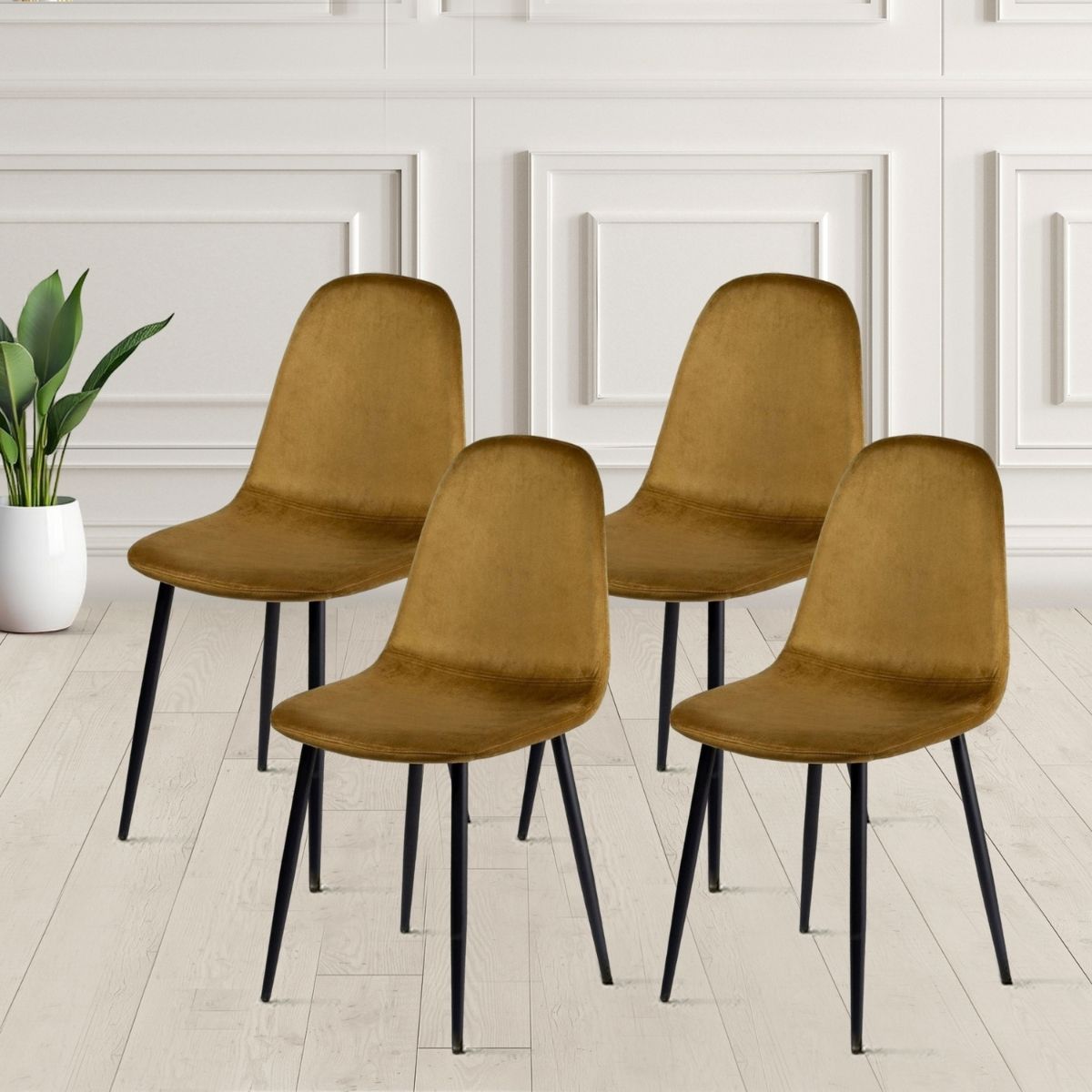 Lina® Napoli Eetkamerstoel - Camel - Set van 4