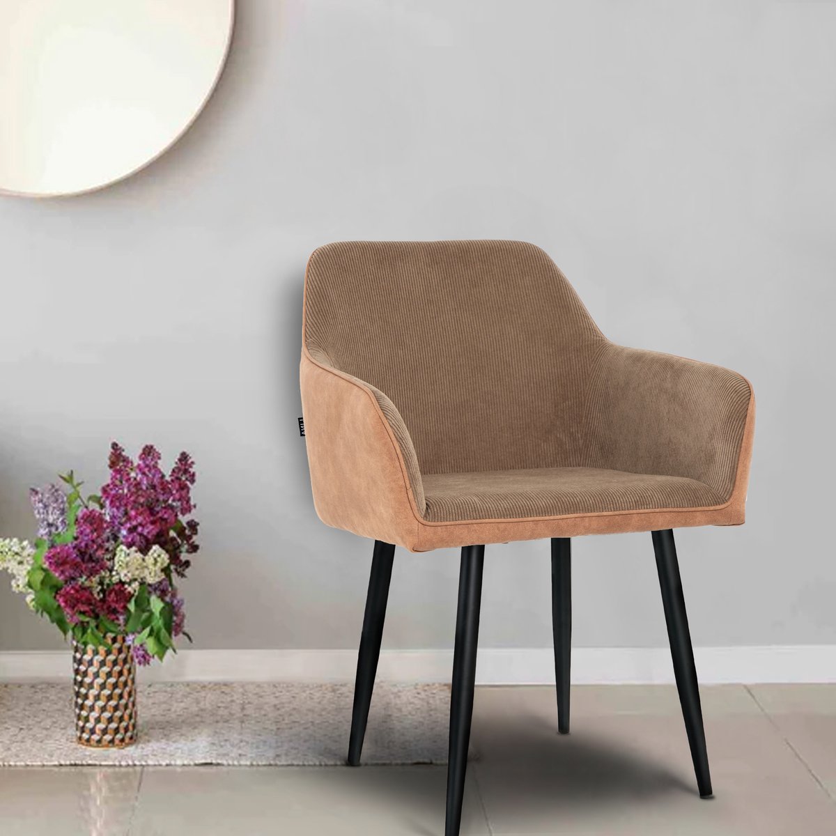 Lina® Tony Eetkamerstoel - Bruin - Ribstof