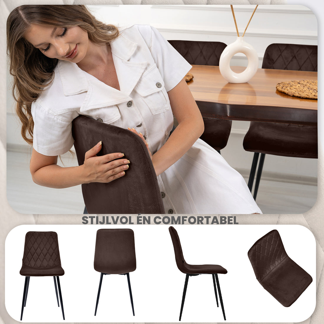 Lina® Elisia Eetkamerstoel - Bruin