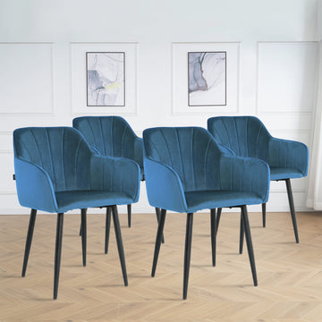 Lina® Rio Eetkamerstoel - Blauw - Set van 4