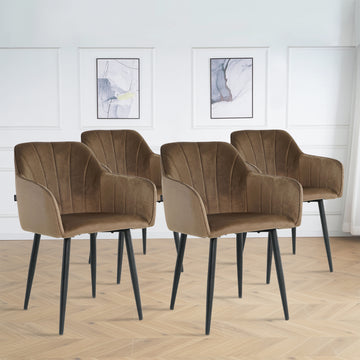 Lina® Rio Eetkamerstoel - Bruin - Set van 4