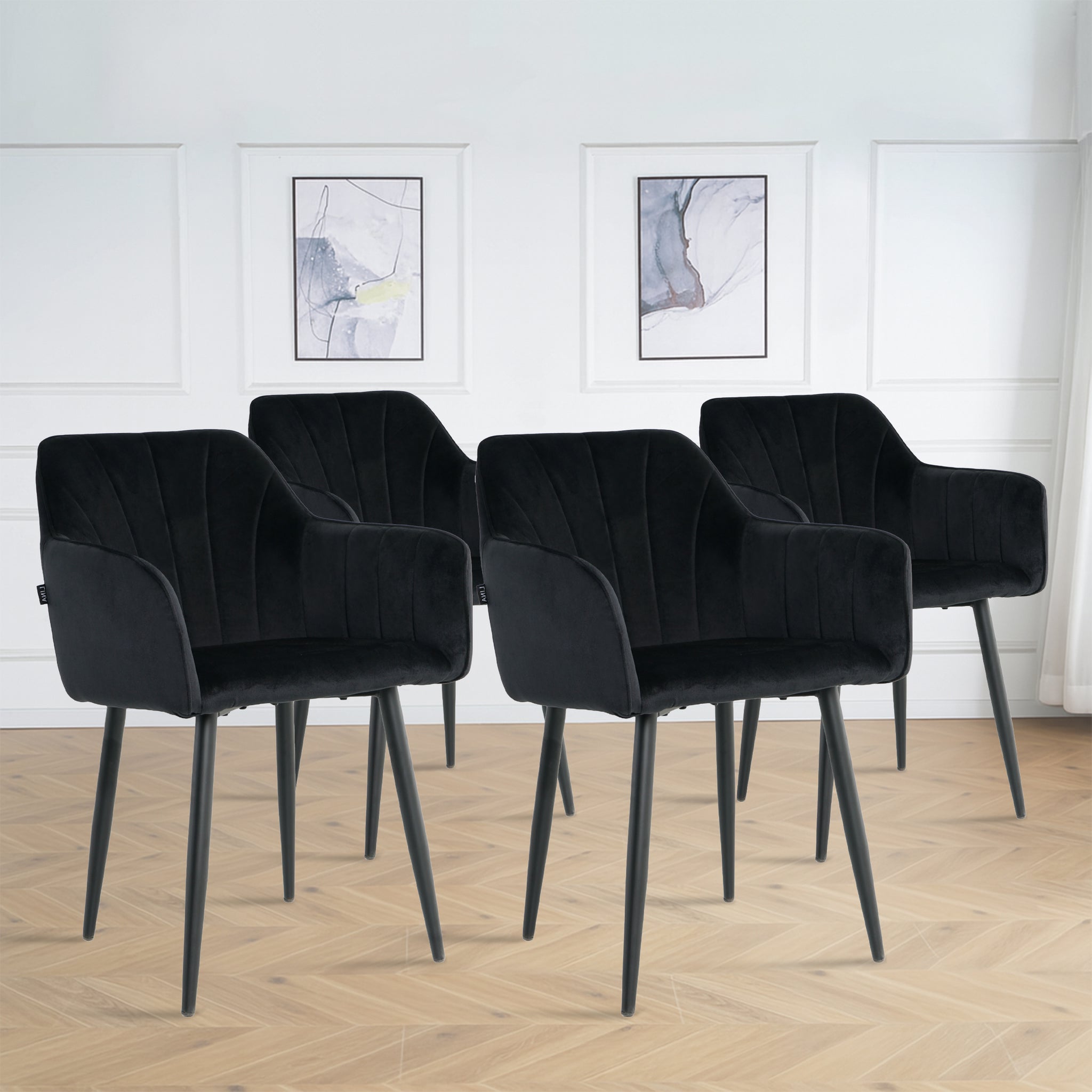 Lina® Rio Eetkamerstoel - Zwart - Set van 4