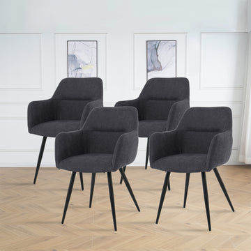 Lina® Nova Eetkamerstoel - Zwart - Set van 4