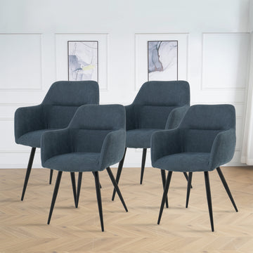 Lina® Nova Eetkamerstoel - Blauw - Set van 4