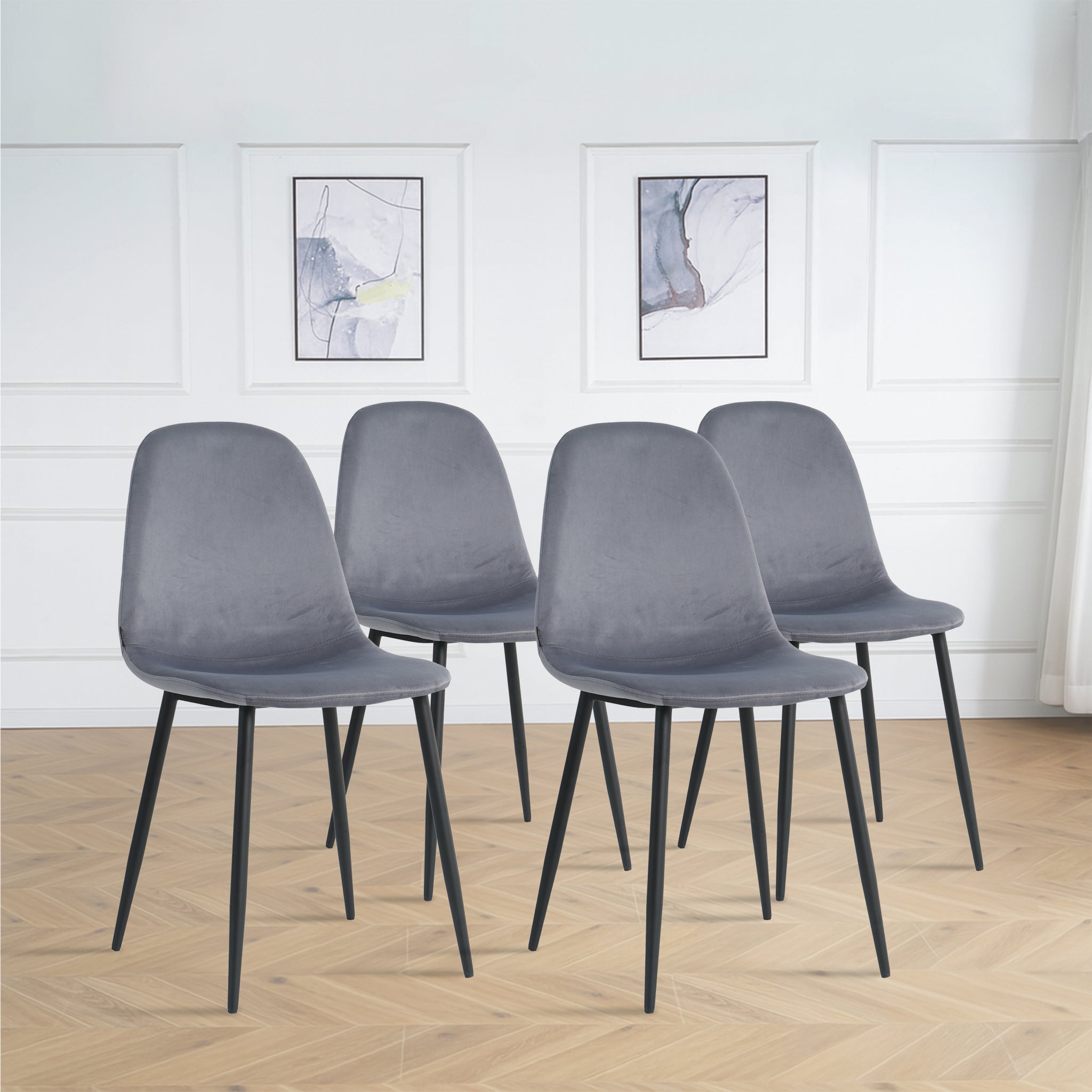 Lina® Napoli Eetkamerstoel - Grijs - Set van 4