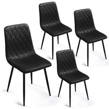 Lina® Elisia Eetkamerstoel - Zwart - Set van 4
